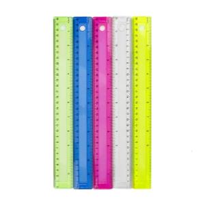 4Pcs 12Inch Clear Rulers Math Ruler Colorful Drawing Ruler with Inches Centimeters Scale for Drawing Drafting Measuring