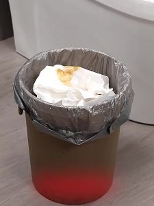 New garbage bin household bathroom kitchen with seam and lid large automatic packaging paper bin