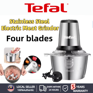 Tefal 2L Large Capacity Stainless Steel Electric Meat Grinder Blender Multi-Function Pengisar Bawang Putih Garlic Chopper Electric Food Chopper Meat Grinder Chopper Food Processor Blender Grinder