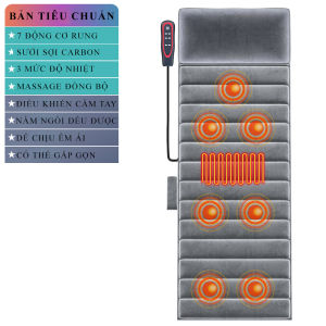 Đệm massage toàn thân có 20 bi lăn massage xoay vòng 3D có 7-10 động cơ rung có sưởi - Nệm mát xa toàn thân Bảo hành 2 năm