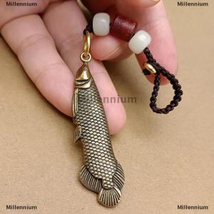 [COD] Millennium 1PCS Retro Charm Brass Fish Charms Pendant DIY Ornament Miniature Keychain Jewelry Home Decoration Craft Souvenir Gift