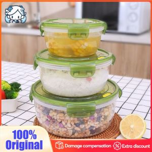 4 in 1 Set Microwavable Heating Plastic Lunch Box Standard Cover Airtight Food Container