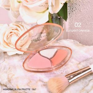 G67 ไฮไลท์ บลัช พาเลทท์ จีน่า เกลม Gina Glam Highlight Blush Palette