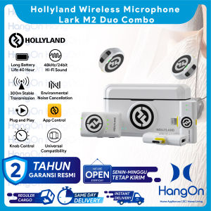 Hollyland Lark M2 Duo Combo Mic Wireless Microphone For Kamera / HP / Mixer With Charging Case