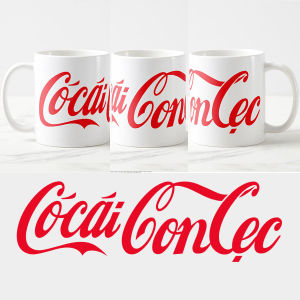 Cốc sứ ly sứ in logo Coka Cola vui nhộn hài hước quà tặng trêu chọc troll bạn bè