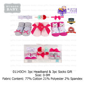HUDSON BABY 6 PCS HEADBAND & SOCK GIFT SET 01143