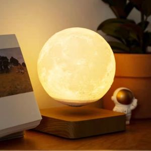 Lampu Tidur 3D Printed Moon Night Magnetic levitation Lampu dekorasi bentuk