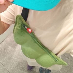 JIVIVIL Túi đeo chéo hình đậu cute dung lượng lớn chất liệu nhung