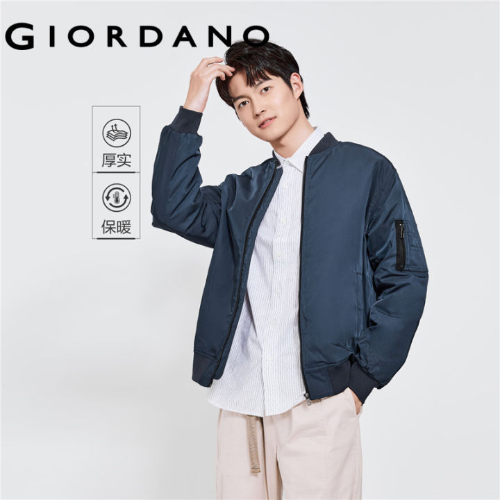 Bomber Jacket Giordano Leather Jacket GIORDANO Men Bomber Jackets