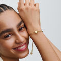 Pandora Studded chain 14k gold-plated sliding bracelet. 