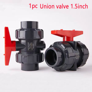 Union ball valve octagonal plastic switch valve straight mouth 2-inch UPVC deep gray thickened swimming pool accessory