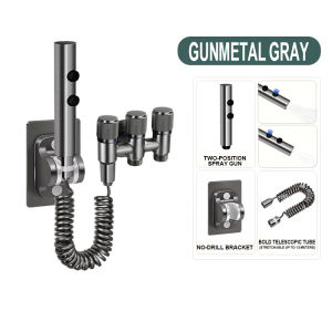 High Pressure Bidet Spray Toilet Set Flushing Spray Gun Toilet Bathroom Three Control Angle Valve