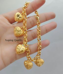 Highquality Xuping Bangkok Gold Plated Heart Charm Bracelet for Women Hypoallergenic and Nontarnish