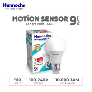 Hannochs LED Motion Sensor 9W Cahaya Putih - Putih Sensor Gerak