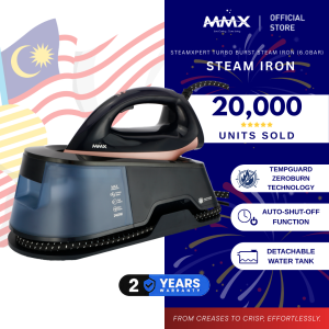 [TempGuard ZeroBurn Technology] MMX SteamXpert 9007G: 2400W 6-Bar 300g Turbo Burst Anti-Burn Steam Iron