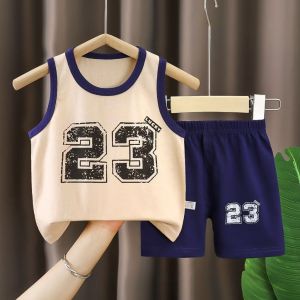 (3m-5years) Baby Kids Singlet Cotton Boys Girls Sleeveless Vest Shorts Set Singlet