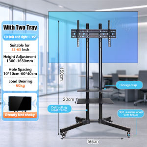 Movable TV Stand 32-75 Inch TV Monitor Stand Rack Universal Adjustable for Metting and Live