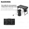 BLACKDOG Black Folding Table & Chair Set Portable Lightweight Foldable Table Chair Camping Aluminum PE Plastic Table Telescopic Chair Set Outdoor Hiking Picnic BBQ Dining Heavy Duty Original Black Dog. 