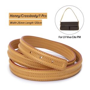 CRAZYSMITH Vachetta Leather Bag Strap Replacement for LV VIVA CITE PM MM Top Layer Cowhide Crossbody Purse Strap Bag