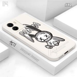 (Lokal Ready) Casing hp Realme C53 C51 C55 C33 C30 C31 C30S C35 Narzo 50 Realme10 9i 8i 7i 5i 6i C2 C21Y C11 2021 C20 C25Y C17 C3 C12 C15 Lucu Abstrak Bunny Wayang Kelinci Tepi Lurus Soft Tpu Case