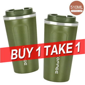 BUY 1 Take 1 380ml/510m Travel Cup Stainless Steel Coffee Mugs Insulation Water Bottle Cups Drinkware With Double Lid