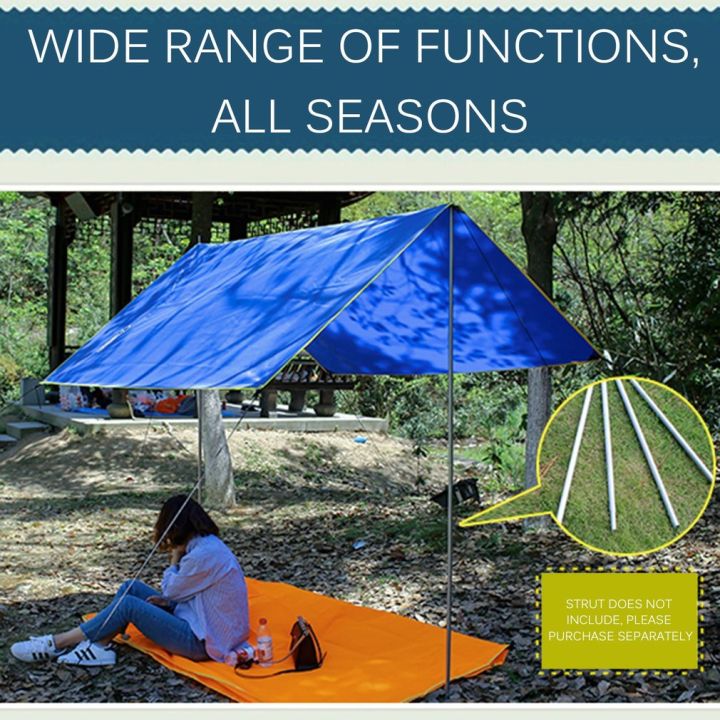 Azarxis Camping Tent Tarp Waterproof Tarpaulin Groundsheet Sunshade Awning Hammock Canopy Footprint Ground Sheet Rain Fly Shelter Blanket Mat (Orange