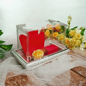 Kotak Frame Fiber Tempat Perhiasan Cincin dan Kalung Mahar atau Seserahan Pernikahan - FCK