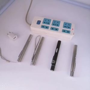 Portable Handy LED Pen Light Flashlight USB Rechargeable Dentist Nurse Torch with Stainless Steel Clip