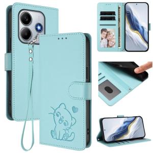 Luxury Casing For Xiaomi Poco M7 Pro X7 Pro 5G Heart Cat Pattern Wallet Leather Card Flip Cover Case