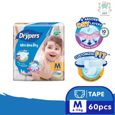 Drypers WeeWee Dry Tapes NB/S/M/L/XL/XXL