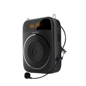 SHIDU S298 15W Rechargeable Portable Bluetooth Voice Amplifier for Teacher and Guides Megaphone with Wired Microphone FM Radio AUX Audio Recording Mic Speaker Loudspeaker