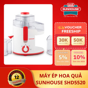 Máy ép hoa quả SUNHOUSE SHD5522 ống tiếp nguyên liệu lớn ép nguyên trái công suất 600W - Hàng chính hãng