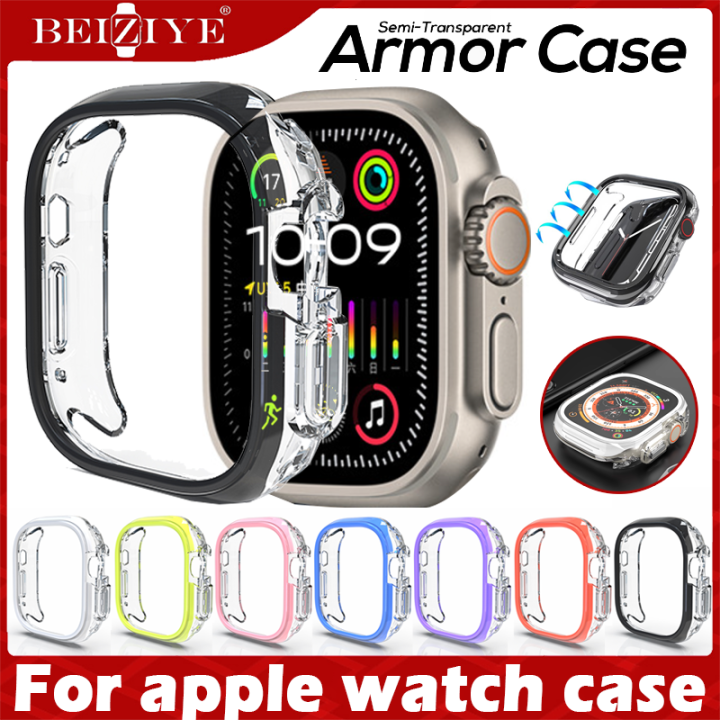 Ốp Lưng Đồng Hồ Dành For apple watch Series 9 8 7 41Mm 45Mm 44Mm PC Ốp Lưng Bảo Vệ Màn Hình Dành Cho apple Watch Ultra 2 49Mm