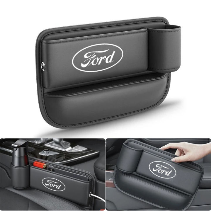 Ford Car Seat Gap Bag Case Storage Bag PU Leather Auto Console Side Seat Plug Filler Organizer Cup Holder For Fiesta Ranger T6 T7 T8 T9 Focus Territory Everest Ecosport Ka Focus