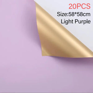 20pcs Gilt Wrapping Paper Two-Color Thick High Quality Bouquet Paper Waterproof Flower Shop Flower Packaging Gift Packaging