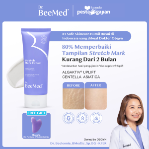 Dr.BeeMed® Stretch Mark Cream 100g - Krim Menyamarkan Stretch Mark Ibu Hamil & Menyusui BPOM