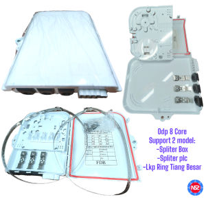 odp 8 core lengkap passive splitter / odp 8 core / fat 8 core / ftth box 8 core fiber optic