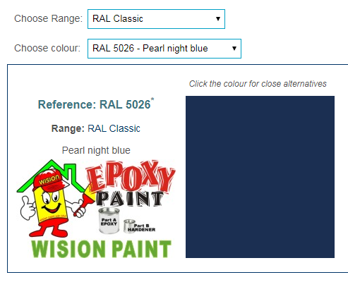 RAL classic colour chart