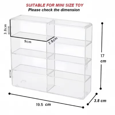 1:64 Acrylic Car Display Case Toy Cars Storage Box Car Model Toy Cabinet Rack Dustproof Clear Kereta Mainan Display Box