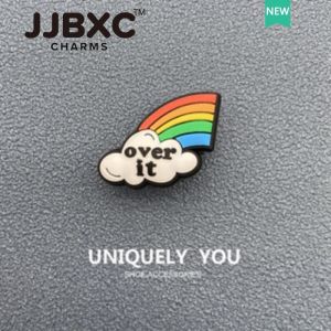 เจบีเอ็กซ์ซี ข้ามเสน่ห์ การปรับให้เข้ากับอย่างเป็นทางการรองเท้าพิเศษด้านบนตกแต่งหัวเข็มขัดยางการ์ตูนสายรุ้งดาวตกชุด