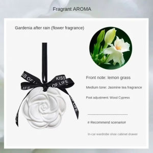 Camellia Blossom Plaster Aromatherapy Beautiful White Flower Pendant Air Purifying Balm Aromatherapy Plaster Wax Tablets Home Car Decoration