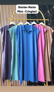 Home Dress Daster Aletha Dress Korean Style Bahan Cringkle Airflow Premium Kekinian Adem Dress Viral Busui 2024 Bahan Adem Lembut Jumbo Dress Viral