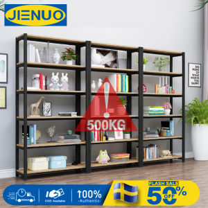 [จัดส่งที่รวดเร็ว]JIENUO ชั้นวางของ ชั้น วาง ของ ชั้นวางของถูกๆ ชั้นวางหนังสือ 5 ชั้น สแตนเลส+ไม้ แข็งแรงมาก Warehouse Shelf ชั้นวางสินค้า ชั้นเหล็กฉาก ชั้นวางของในครัว