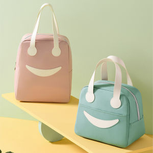 Kitchenut Smile Printed Insulated Lunch Warmer Bag Reusable Lunch Tote Bag To Keep Food Safely