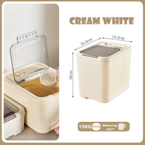 HOGO 6KG Kitchen Automatic Rice Dispenser Large Capacity Rotating Grain Rice Storage Bucket with 6 lattices Vacuum Sealed Insect-proof Moisture-proof Food Organzier Barrel