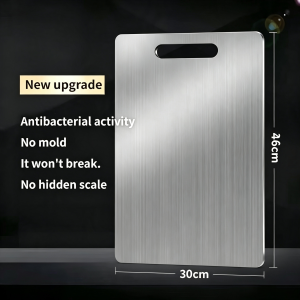 inhom Stainless Steel Double Sided Cutting Board Antibacterial Anti-Mould Food-Grade Multifunctional Kitchen Chopping Board
