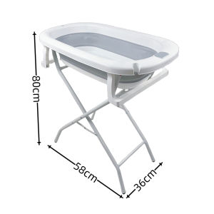 Baby Bath Tub Stand Newborn Portable Foldable Shower Kids Space Save Mandian Support Increase Height Trottie Mandi