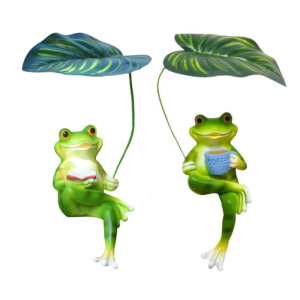 Garden Frogs Decors Statue Fairys Garden Accessories Outdoor Animal Figurines Housewarmings Gift for Patio Yard Ornament