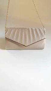 SALANGHANDA Elegant Satin Pleated Clutch Bag Envelope Evening Purse Wedding Formal Party Occasions
