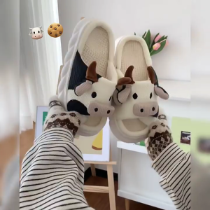 Little Cow Animal Slippers Four Seasons Universal Women Cool Comfortable Non-slip Comfortable Home Floor Slippers